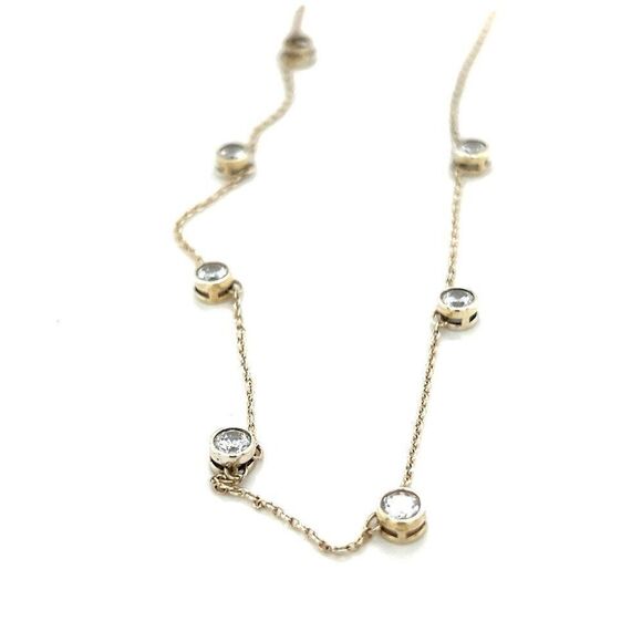 925 Silver Station Cz Necklace - Picture 2 of 6